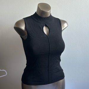 Stretchy Black Cut Out Tank Too Etoile Medium